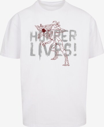 F4NT4STIC Shirt 'Stranger Things Hoppers Live Netflix TV Series' in White: front