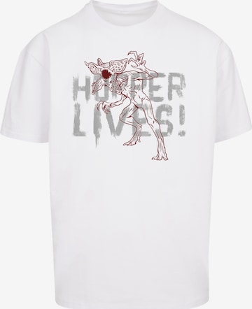 F4NT4STIC Shirt 'Stranger Things Hoppers Live Netflix TV Series' in Wit: voorkant