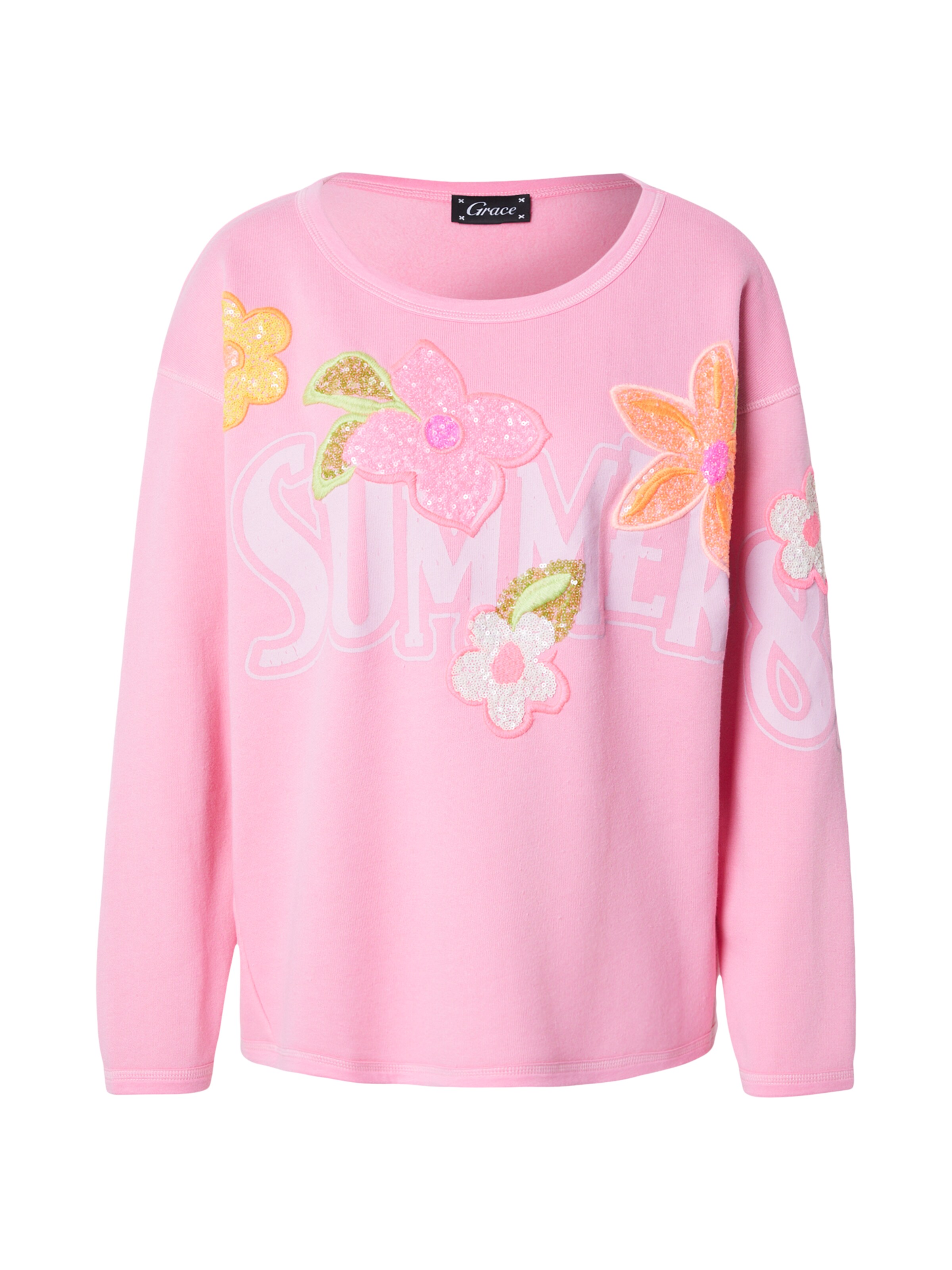 Grace Sweatshirt 'SUMMER 81' in Roze: voorkant