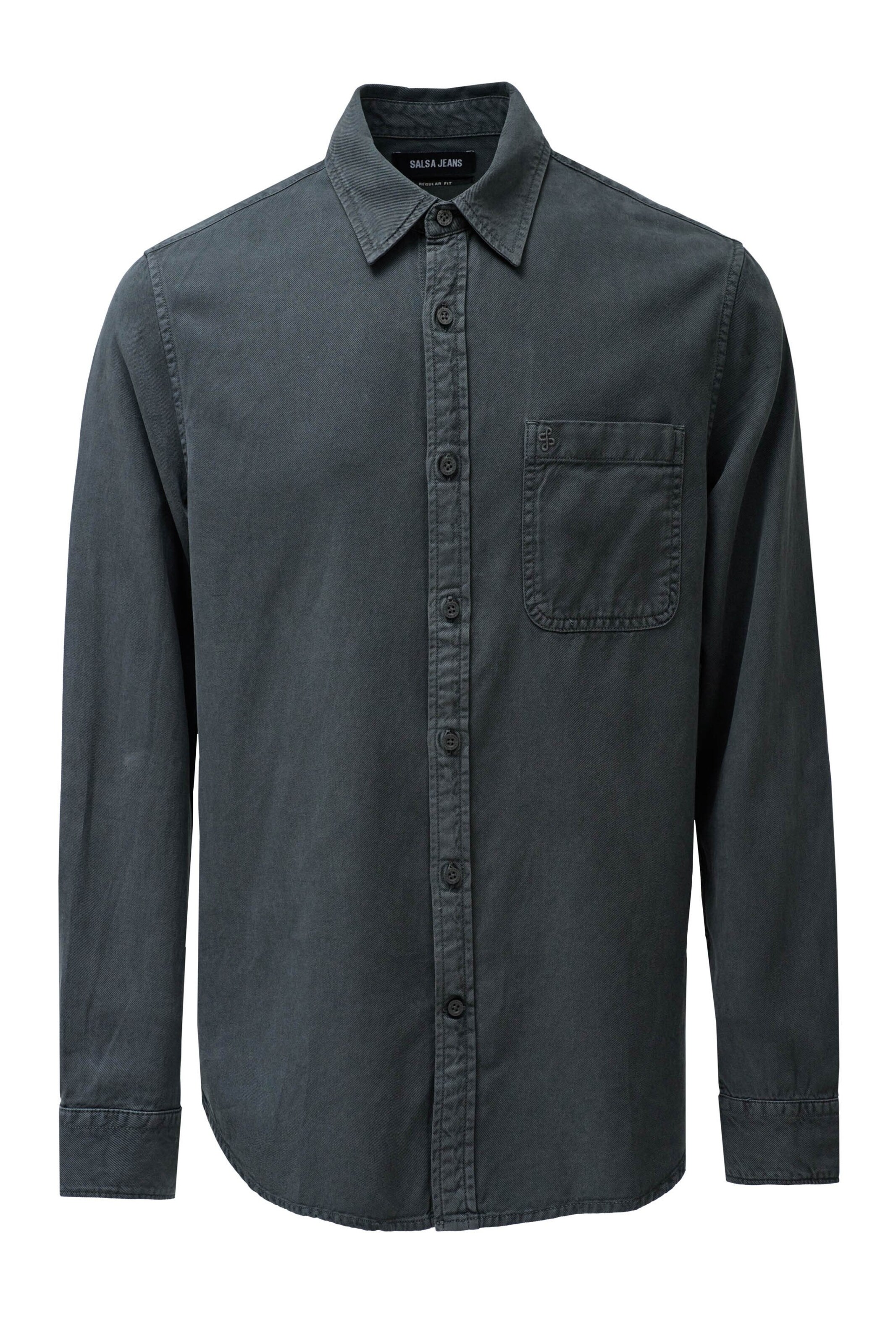 Salsa Jeans Regular Fit Hemd in Grau: Vorderseite