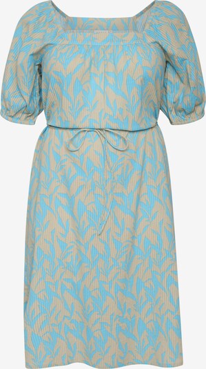 KAFFE CURVE Kleid 'Loren' in beige / cyanblau, Produktansicht