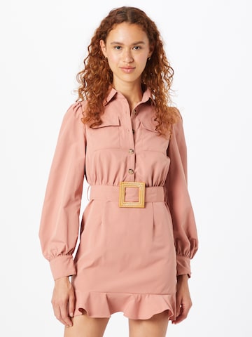 Misspap Shirt Dress in Pink: front