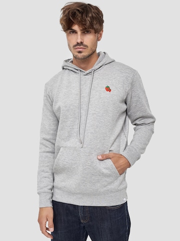 Mikon Sweatshirt 'Erdbeere' in Grey: front
