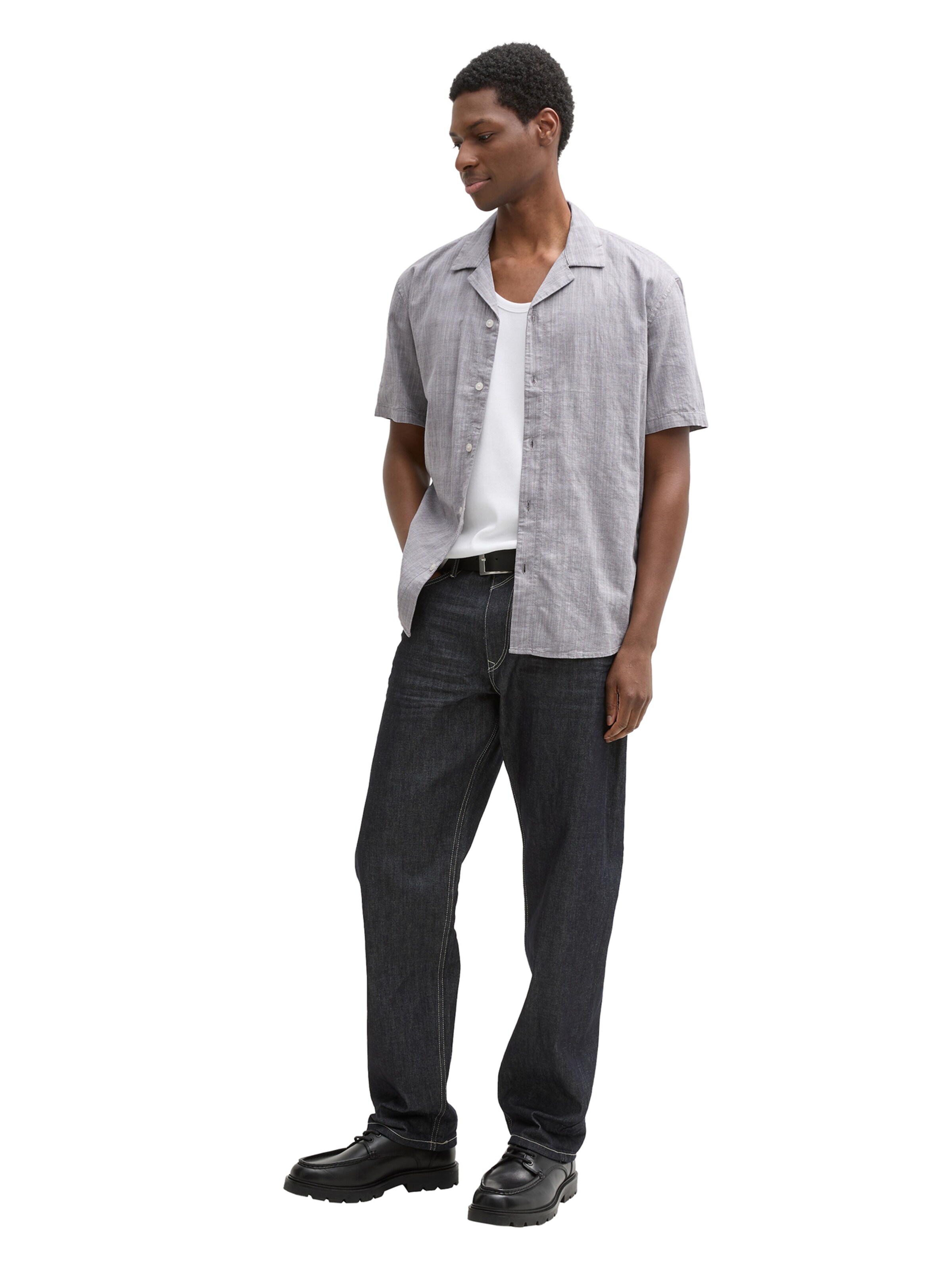 TOM TAILOR DENIM Средняя посадка Рубашка в Серый