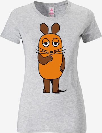 LOGOSHIRT T-Shirt 'Die Sendung mit der Maus' in Grau: predná strana