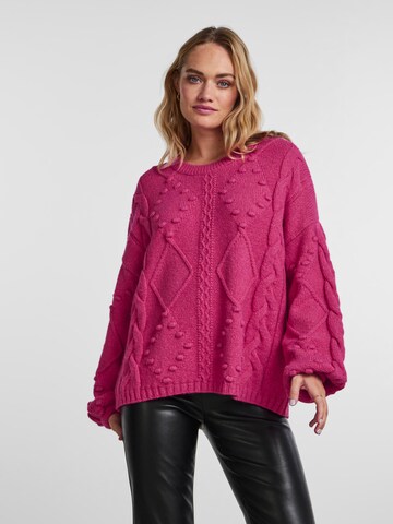 PIECES Sweter 'Donsi' w kolorze różowy: przód