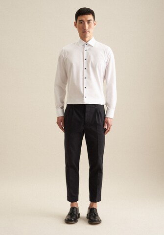 SEIDENSTICKER Slim fit Button Up Shirt 'Shaped' in White