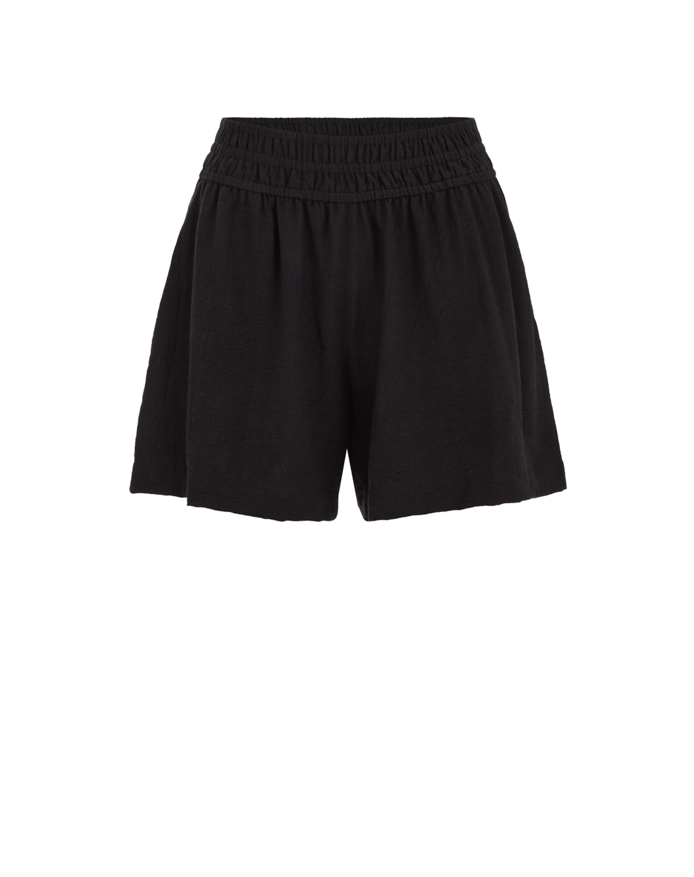 juoda WE Fashion Laisvas Kelnės: priekis