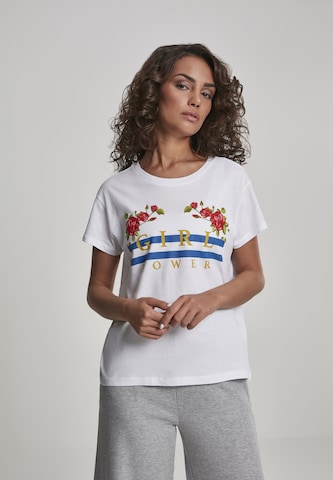 Merchcode T-Shirt 'Girl Power' in Weiß: predná strana