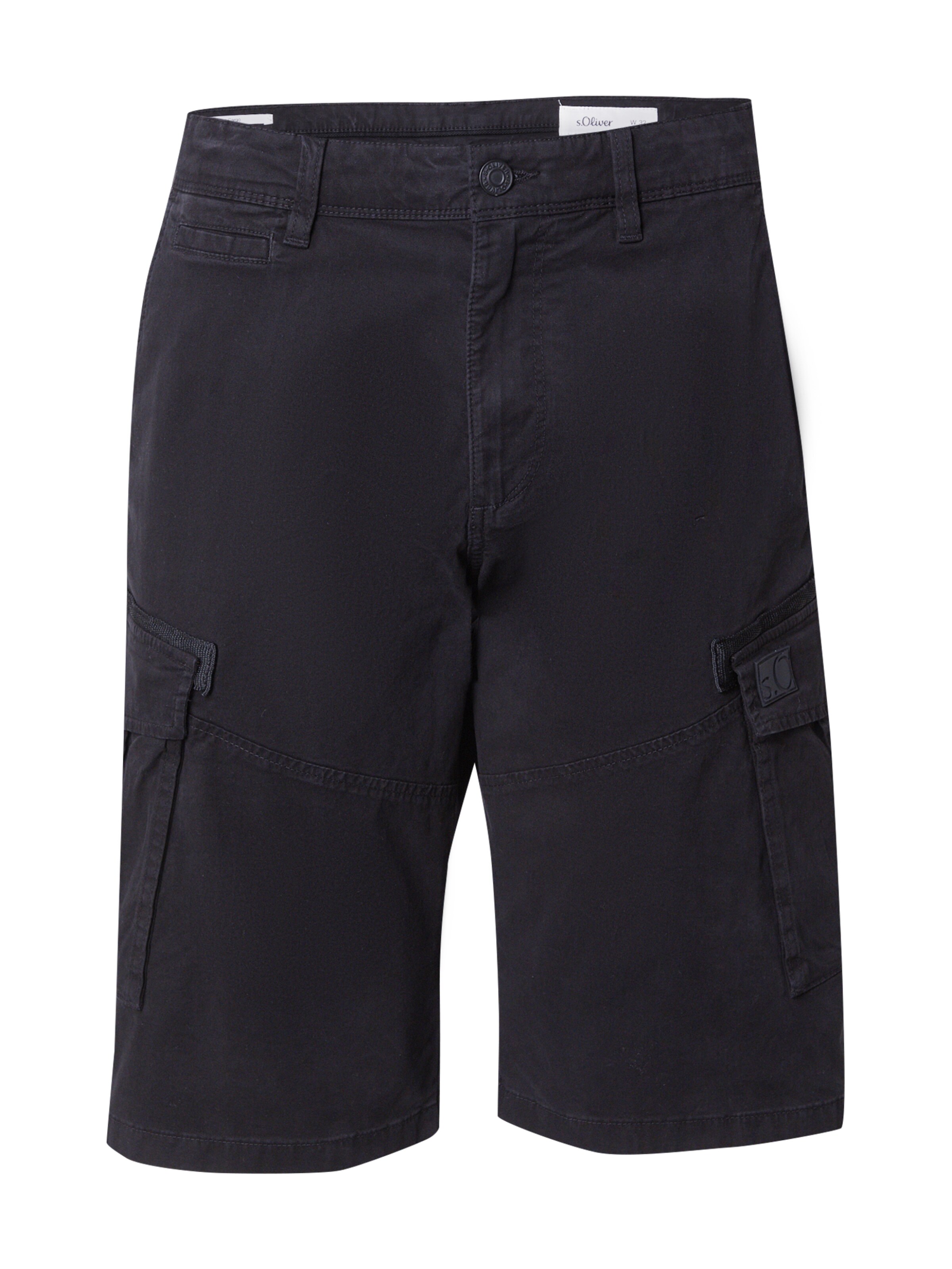 regular Pantaloni cargo di s.Oliver in nero: frontale