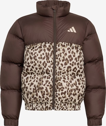 ruda ADIDAS SPORTSWEAR Sportinė striukė 'SYNTHETIC DOWN ALLOVER PRINT': priekis
