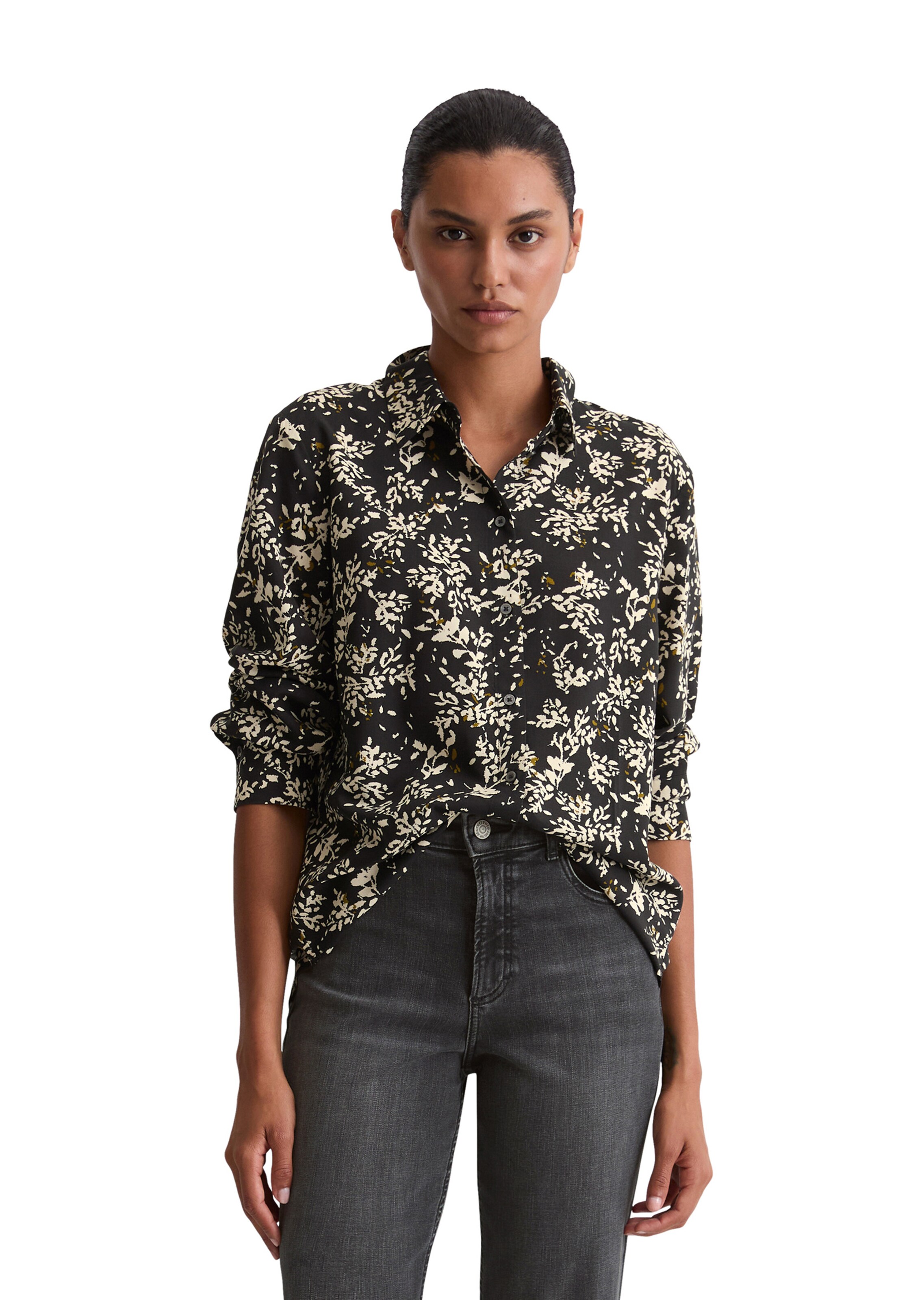 Marc O'Polo Bluse in Schwarz: Vorderseite