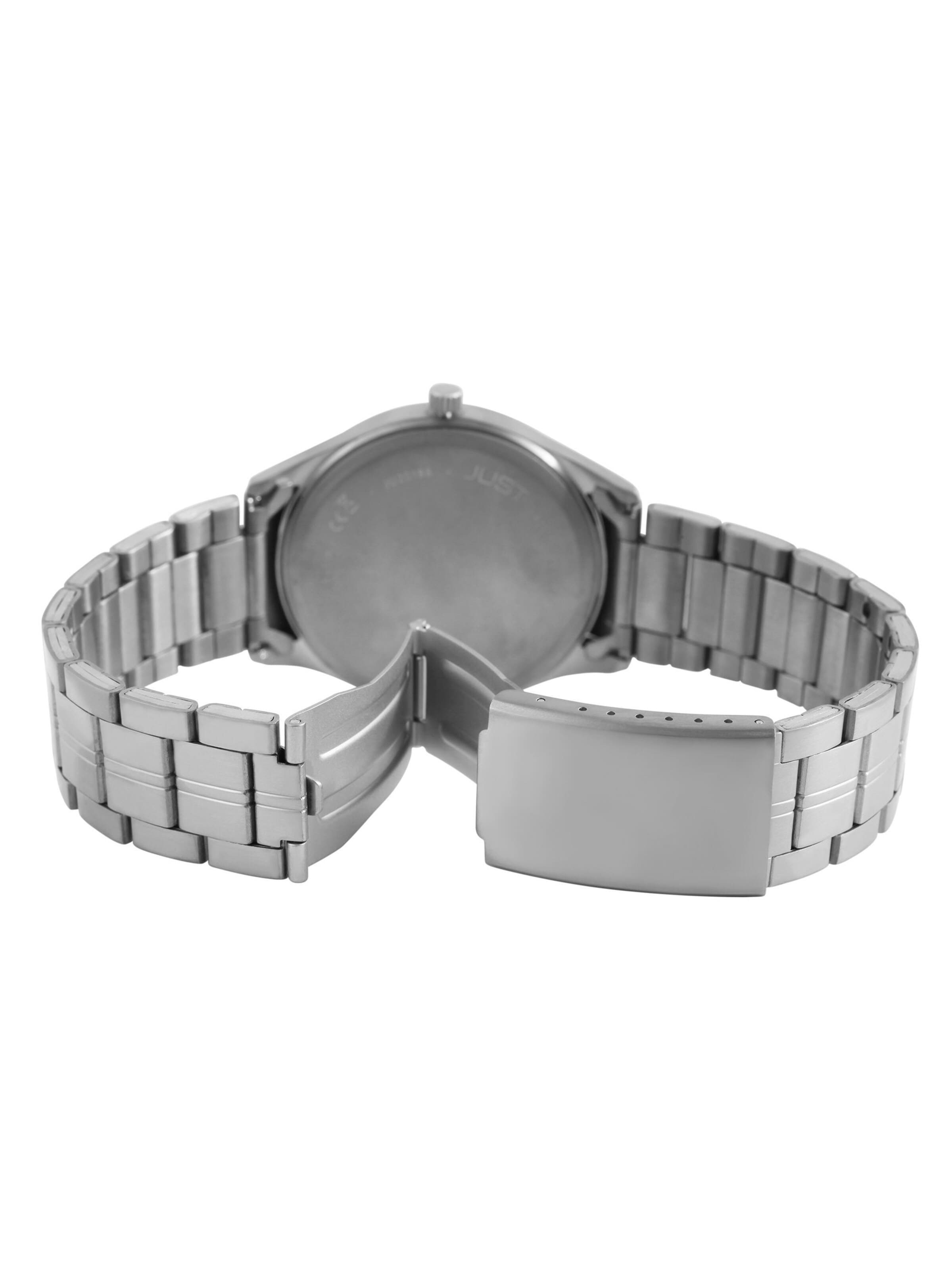 JUST Analog Watch 'Fenrih, Datumsanzeige' in Silver