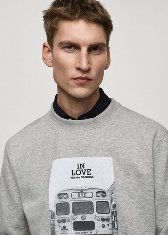 MANGO MAN Sweatshirt 'Bus' in Grey