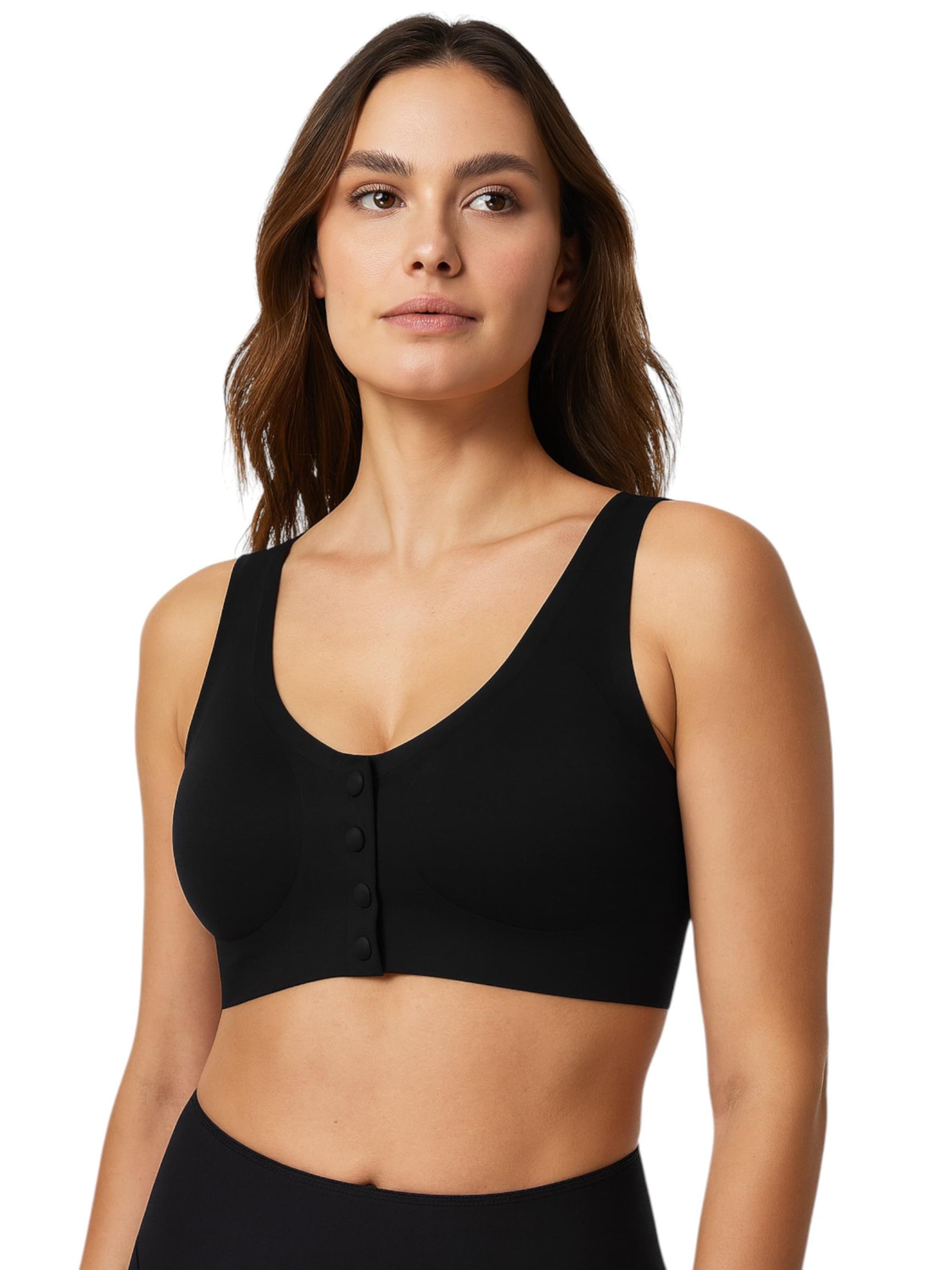 fashionshowcase - Bustier Sujetador deportivo 'FrontEase' en negro