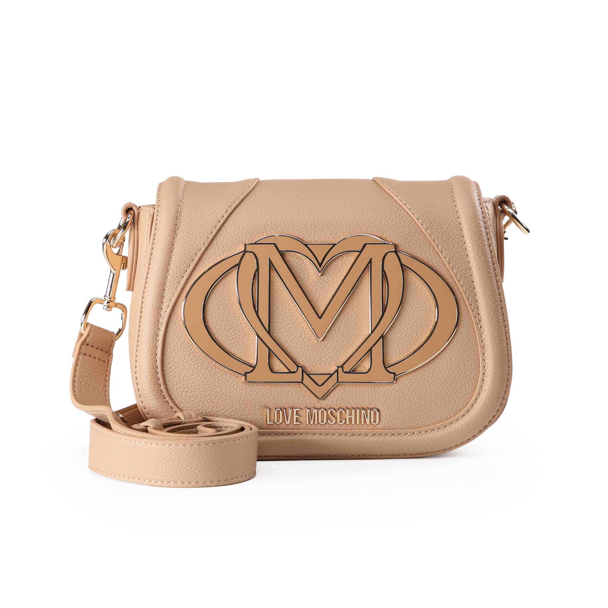 Love Moschino Schoudertas 'Logo' in Beige: voorkant