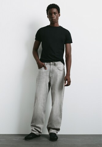Baggy Jeans de la Pull&Bear pe gri