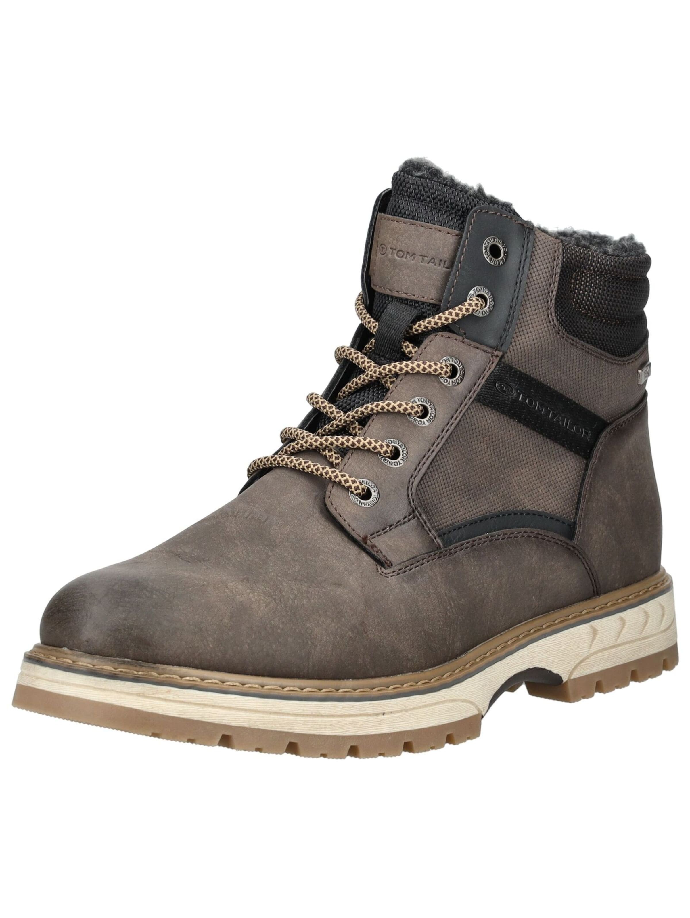 TOM TAILOR Šněrovací boty – hnědá: přední strana