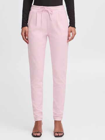 ICHI Tapered Trousers 'KATE' in Pink: front