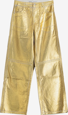 Bershka Wide Leg Hose in Gold: predná strana