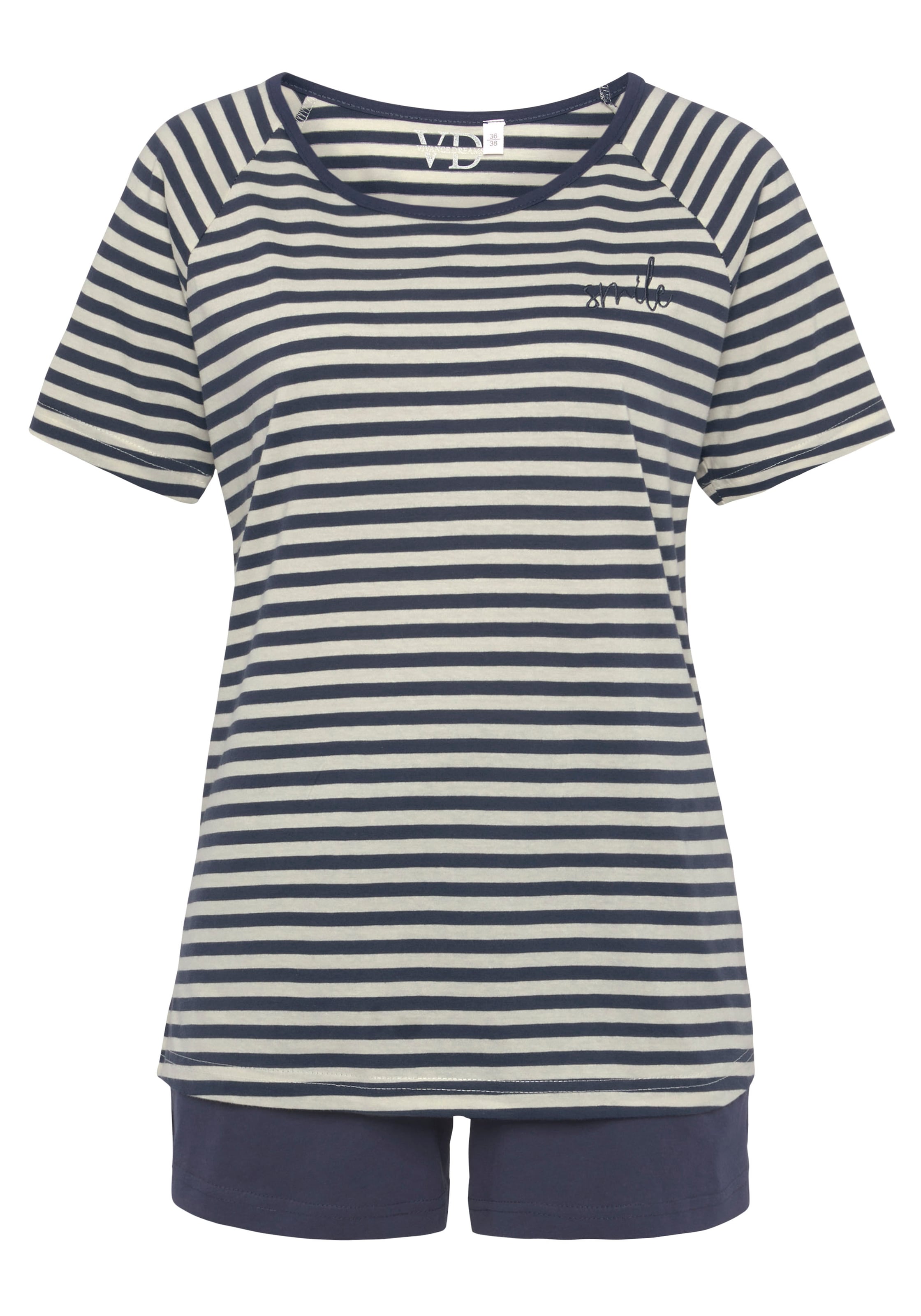 VIVANCE Pyjamas 'Dreams' i marin / uldhvid, Produktvisning