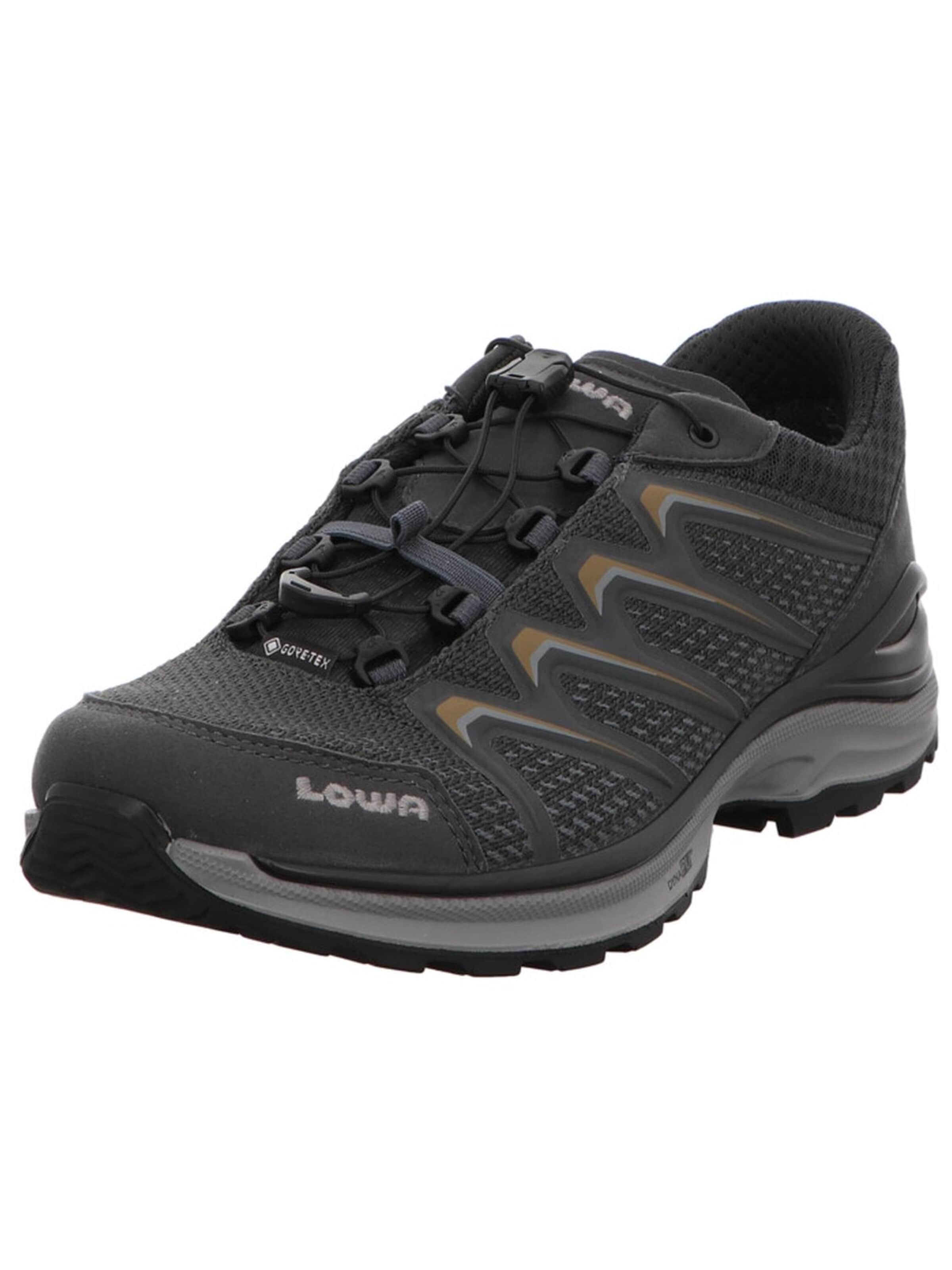 LOWA Sneakers laag 'Schnürschuh Herren 511311/7944 Kunststoff (Synthetik) in grau' in Zwart: voorkant