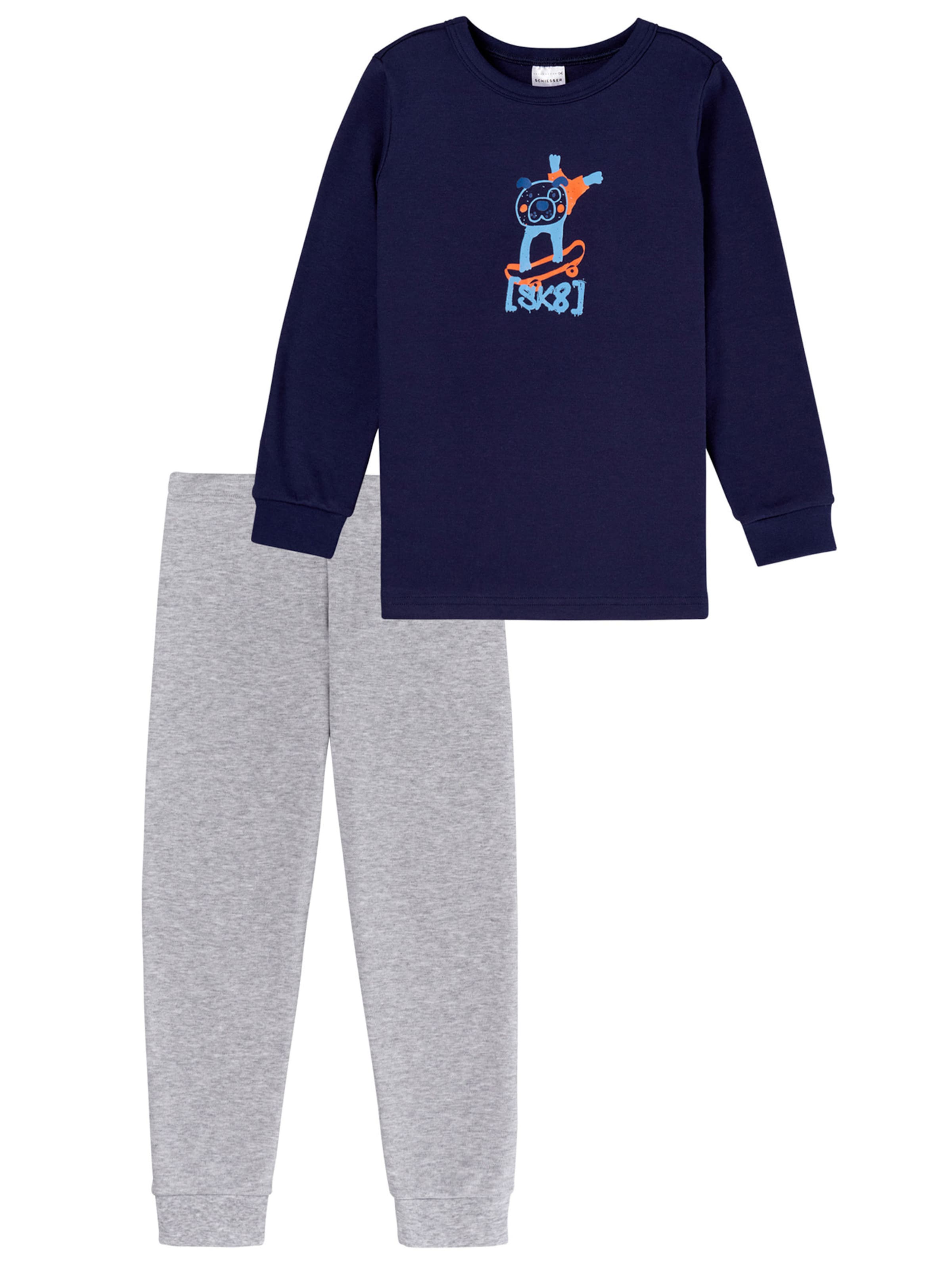SCHIESSER Pyjama ' Boys World ' in Blau: Vorderseite