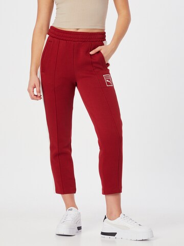 PUMA Regular Pants in Red: front