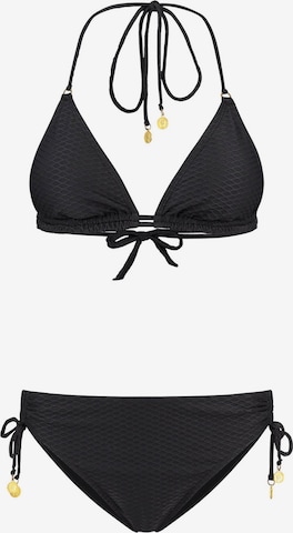 Shiwi Triangel Bikini 'LIZ' in Zwart: voorkant