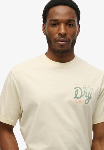 T-Shirt 'Tap Room' Superdry en beige