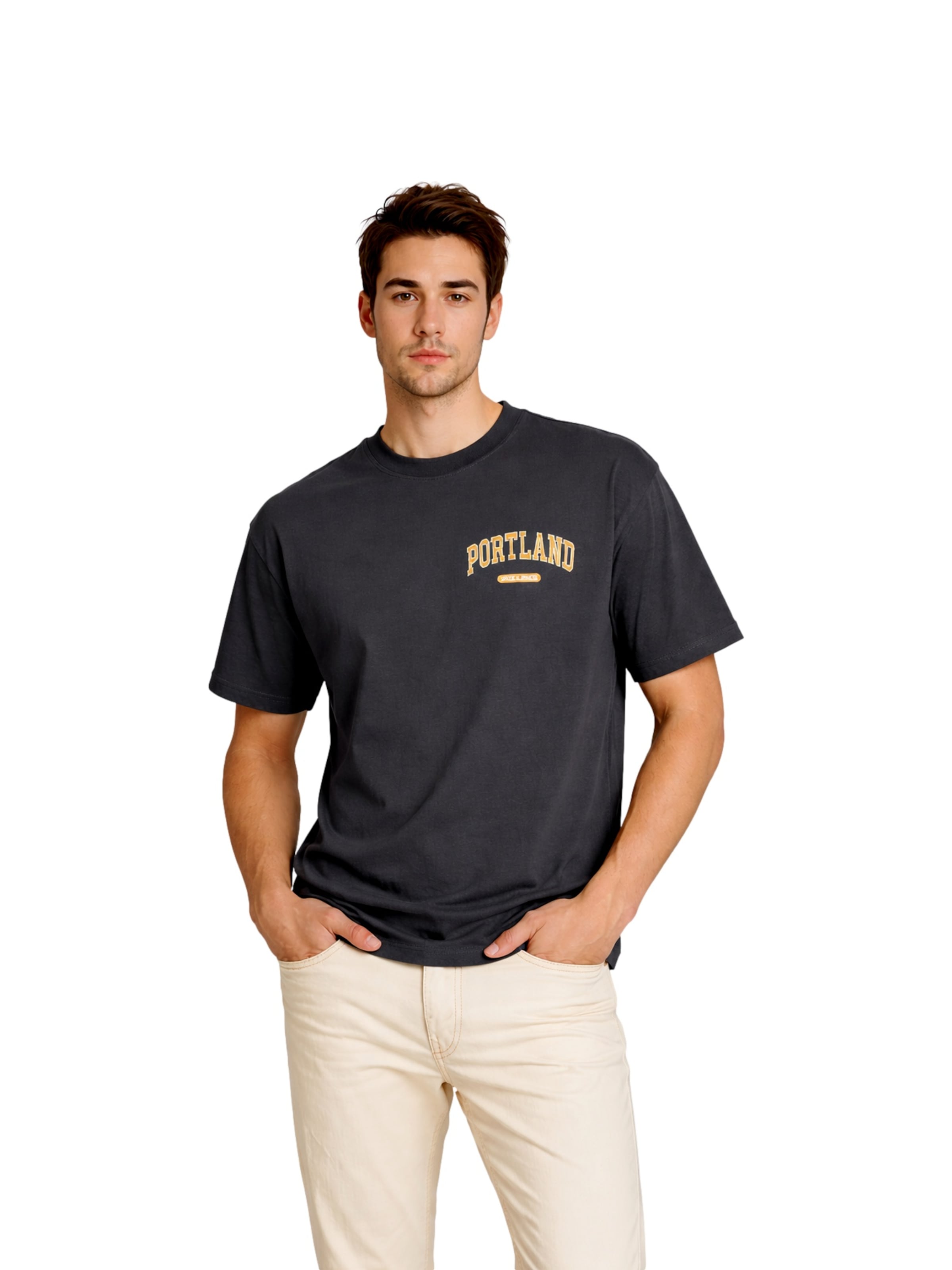 JACK & JONES Tričko 'Bradley' – šedá: přední strana