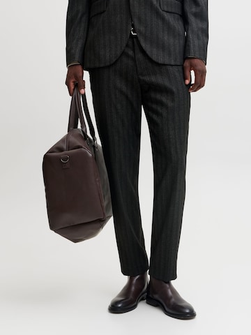 JACK & JONES Slimfit Bandplooibroek 'MARTIN' in Zwart: voorkant