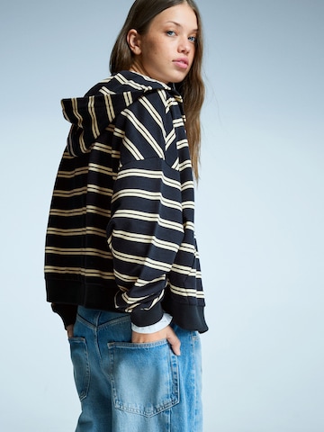 Bershka Zip-Up Hoodie in Blue