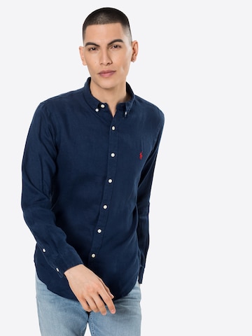 Polo Ralph Lauren Slim Fit Paita värissä sininen: edessä