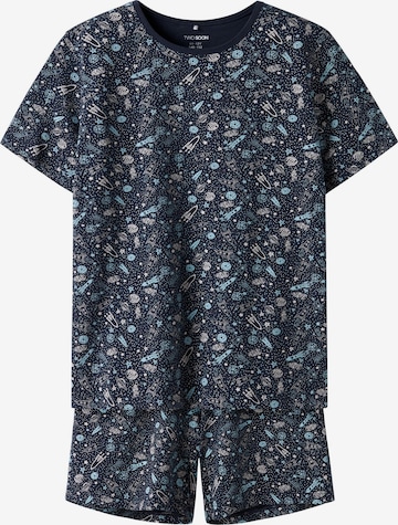 TWO SOON Pajamas in Blue: front