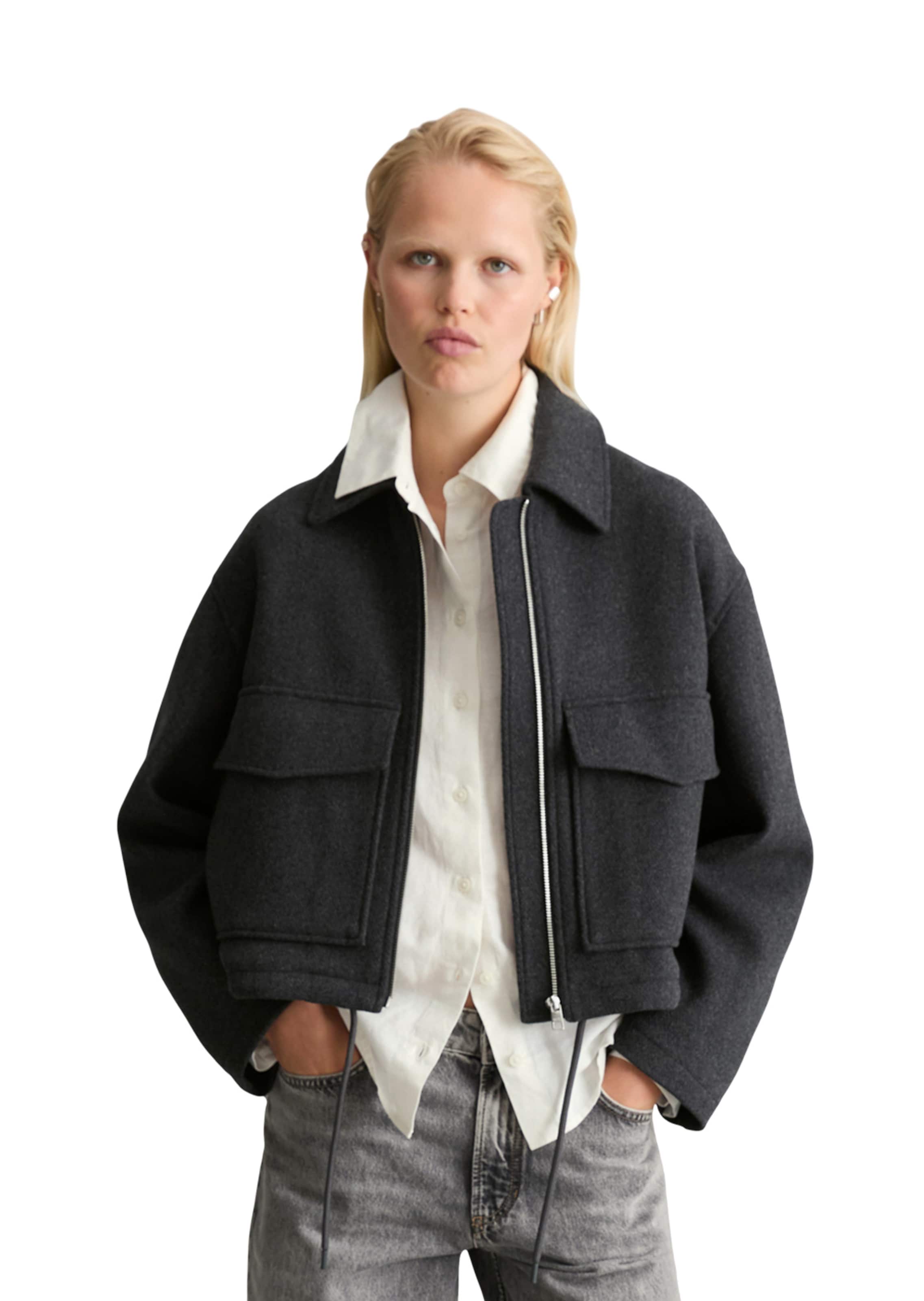 Marc O'Polo DENIM Jacke in Grau: Vorderseite