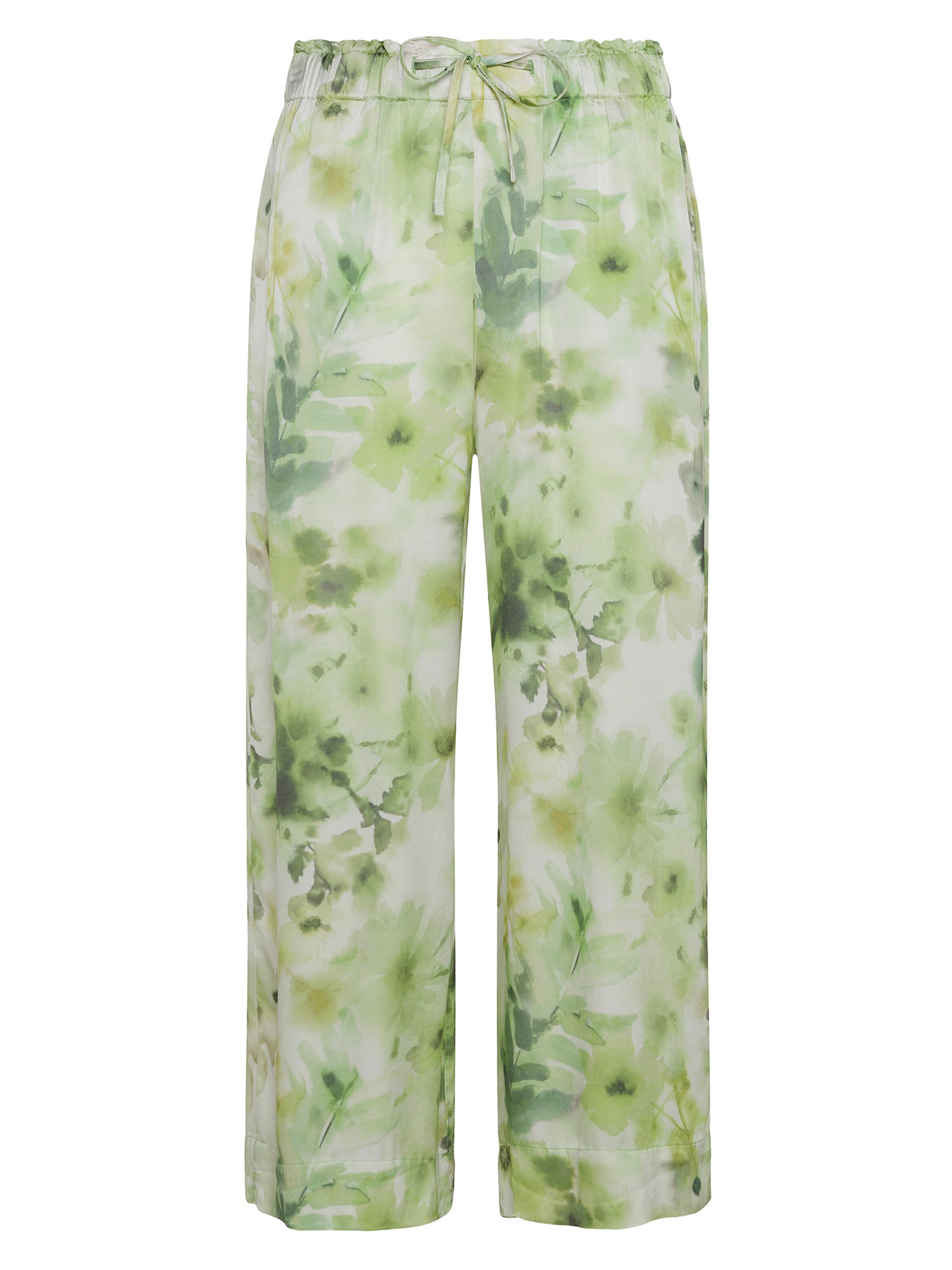 DEHA Wide leg Broek in Groen: voorkant