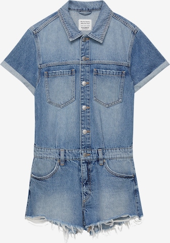 Pull&Bear Jumpsuit in Blauw: voorkant