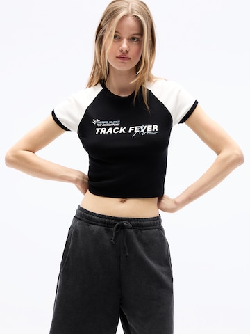 Pull&Bear Tričko - Čierna