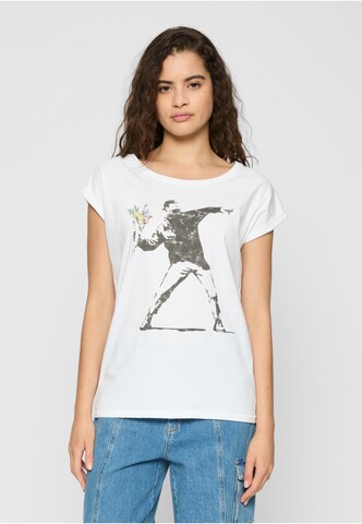 Merchcode - Camiseta 'Flower Bomb' en blanco: frente