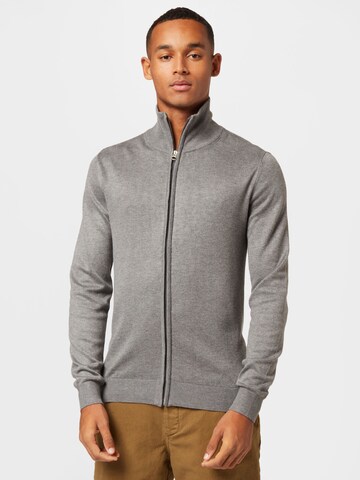 Petrol Industries Knit Cardigan in Grey: front