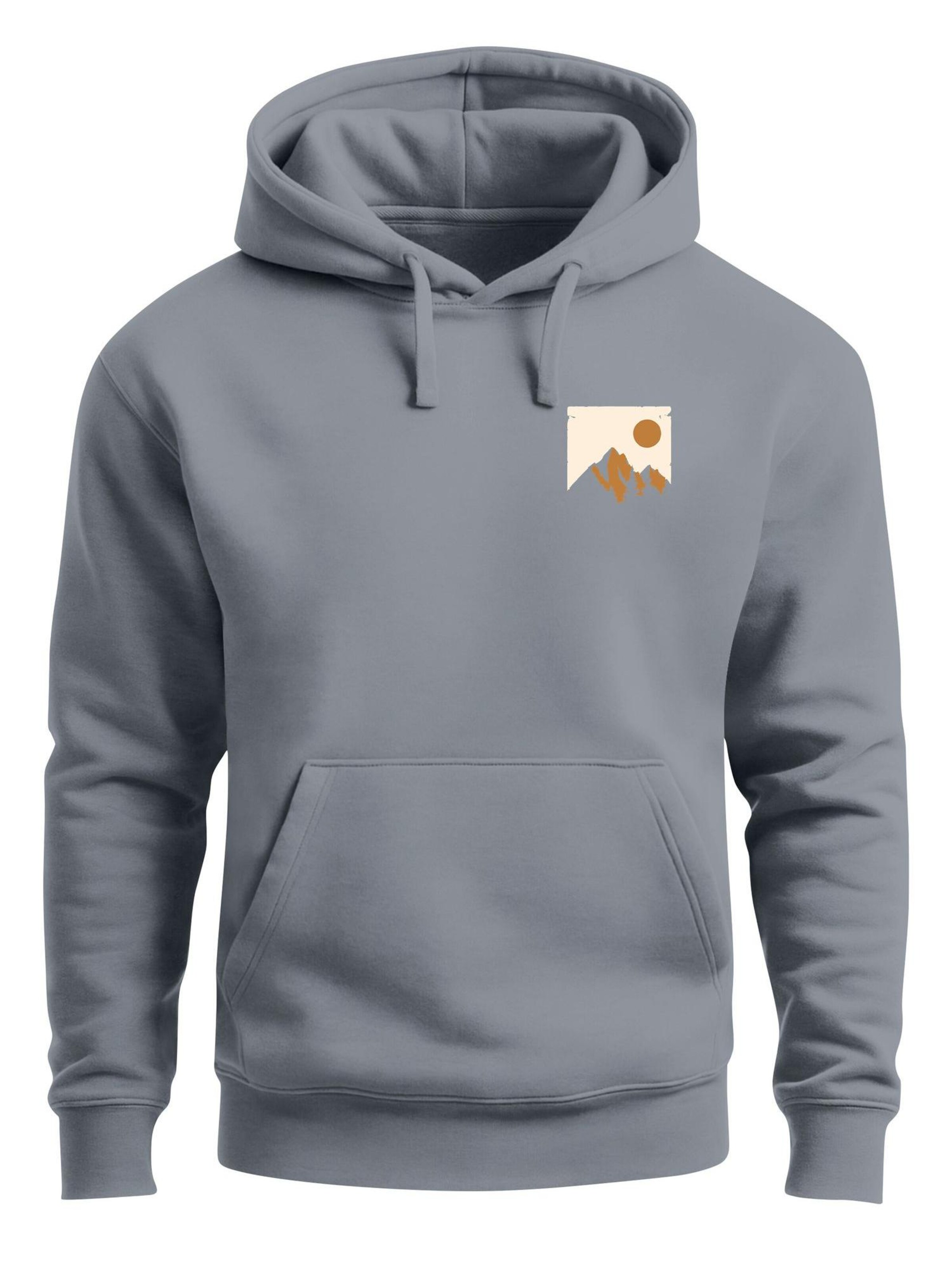 Neverless Sweatshirt 'Mointain Badge' in Grey: front