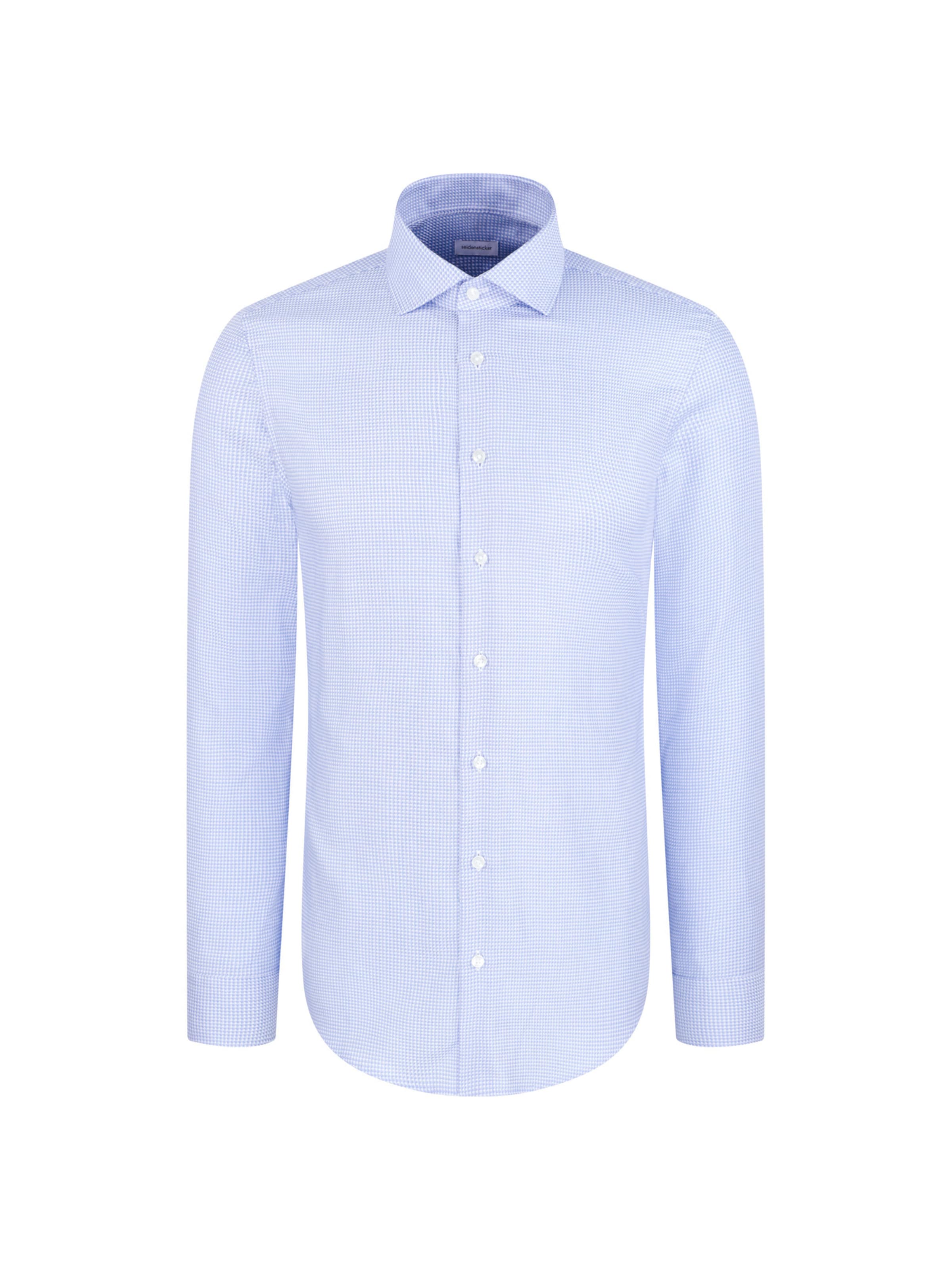 Coupe slim Chemise business 'Schwarze Rose' SEIDENSTICKER en bleu : devant