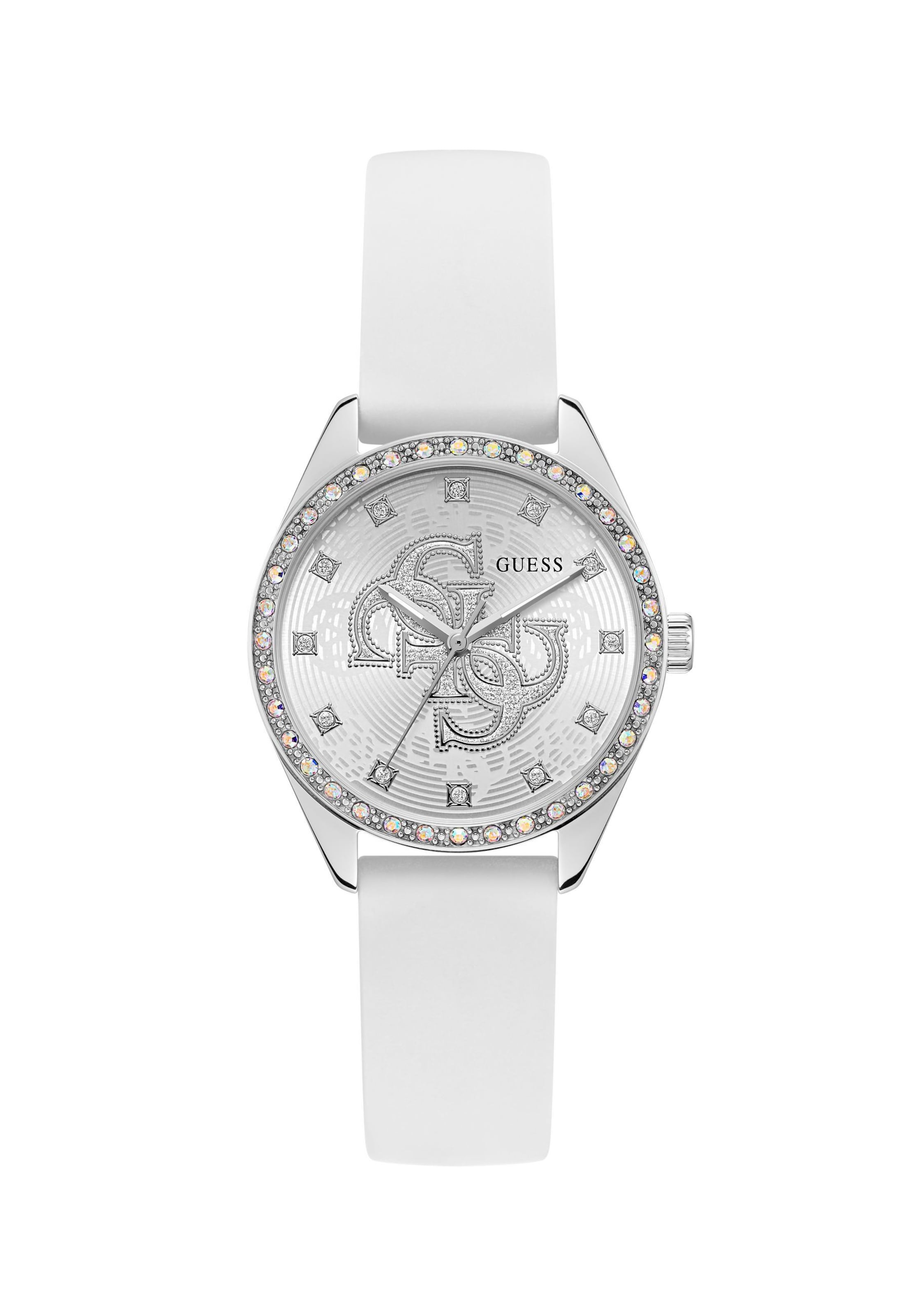 GUESS Analoog horloge ' AVA ' in Wit: voorkant