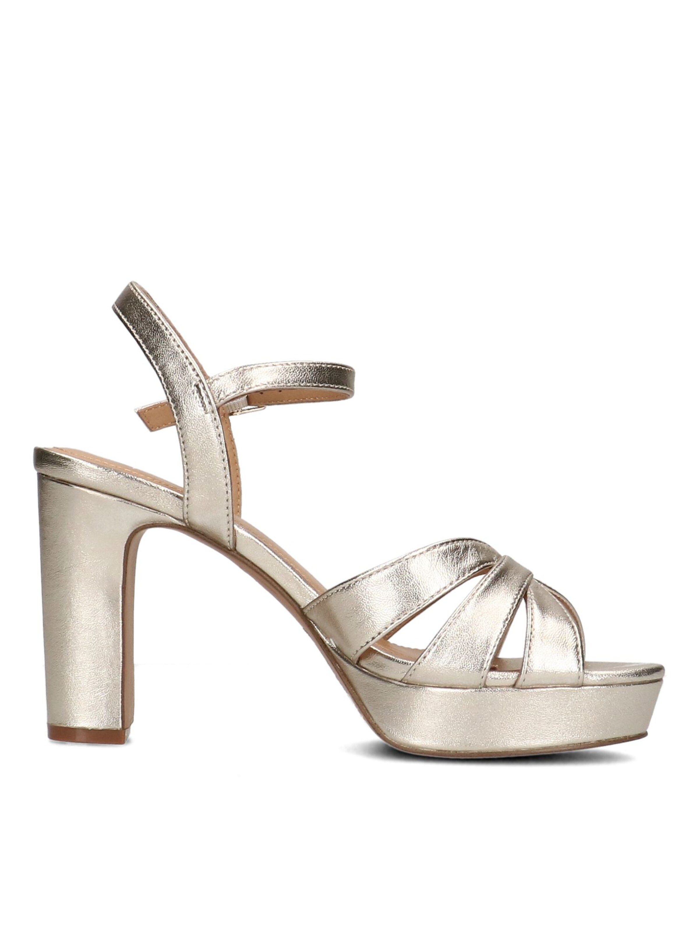 MANFIELD Sandalen met riem in Goud