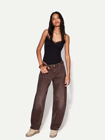 Bershka Shirtbody in Schwarz