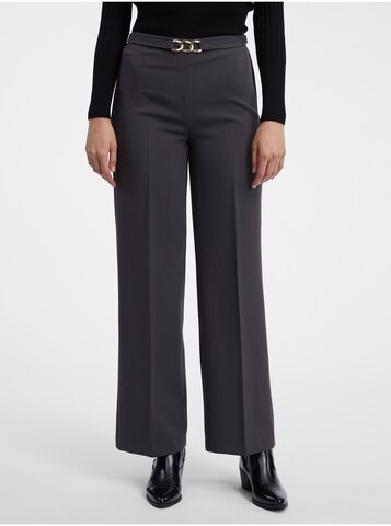 Orsay Wide leg Pleated Pants in Grey: front