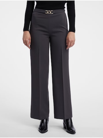 Orsay Wide leg Pleated Pants in Grey: front