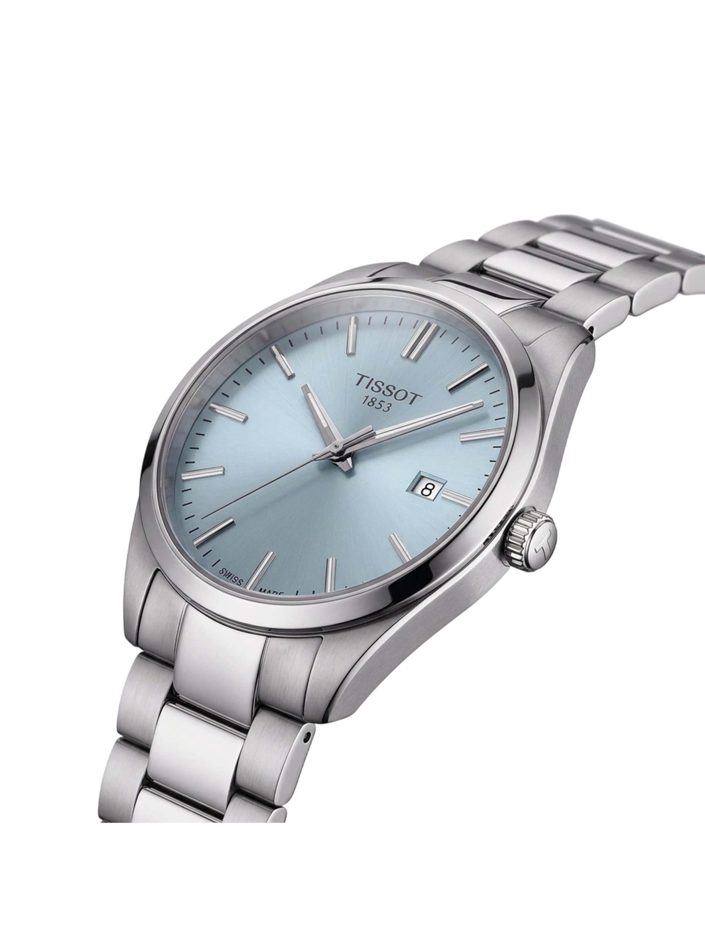 Tissot - Reloj analógico 'Tissot PR 100 40 mm Swiss Made Quarzuhr Eisblau T150.410.11.351.00' en azul