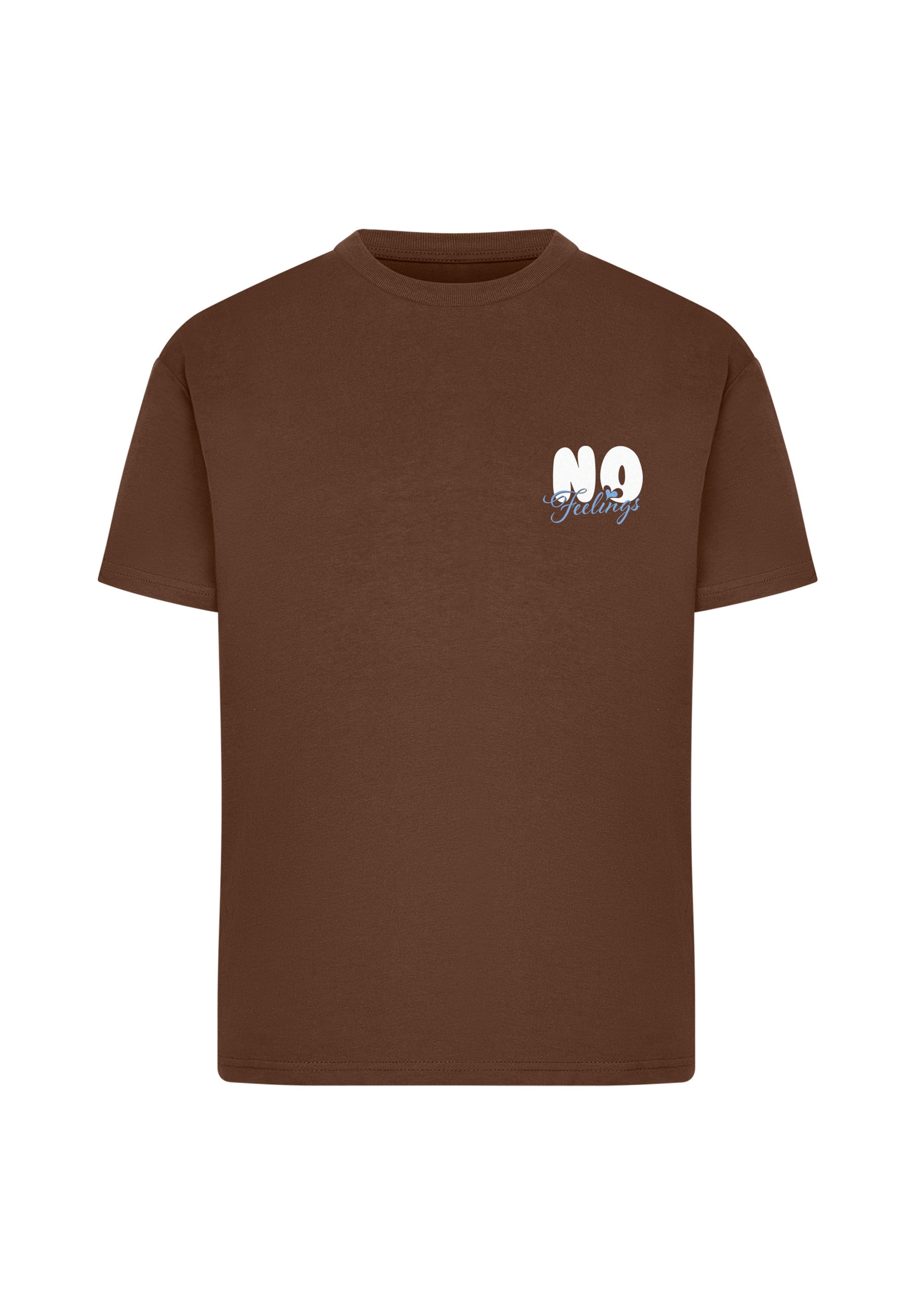 Urban Classics Shirt 'No Feelings' in Brown: front